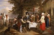 Charles Landseer Charles I holding a council of war at Edgecote on the day before the Battle of Edgehill oil painting